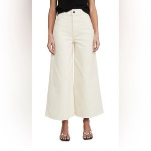 Khaite Darcy High waisted Wide Leg Jean Ivory Size 25